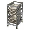 Cambro Camshelving Half Size Brushed Graphite Ultimate Sheet Pan Rack with 3 inch Rail Spacing and Metal Caster, 32.06 x 25.50 x 47.50 inch