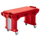 Cambro Low Height Hot Red 5 Feet Versa Work Table with Standard Caster, 69 x 27 x 29 1/4 inch