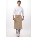 Chef Works Khaki Two Pocket Bistro Apron, 32 inch Long x 27.5 inch Wide