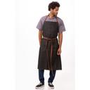 Chef Works Black Memphis Chefs Bib Apron, 40 inch Long x 35 inch Wide