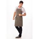 Chef Works Earth Brown Dorset Bib Apron, 34 inch Long x 30 inch Wide