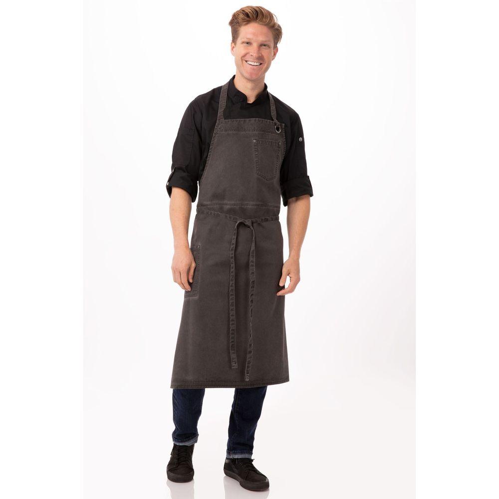 Chefworks Austin Bib Apron Natural - Wholesale Catering Supplies