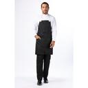 Chef Works Black Largo Bib Apron, 30.7 inch Long x 37.8 inch Wide