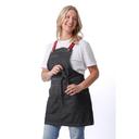 Chef Works Black Berkeley Short Snap Bib Apron for Unisex, 27.5 inch Long x 28.7 inch Wide
