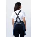 Chef Works Medium Blue Berkeley Short Snap Bib Apron for Unisex, 27.5 inch Long x 28.7 inch Wide