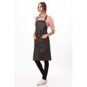 Chef Works Brown Black Boulder Bib Apron, 34 inch Long x 30 inch Wide