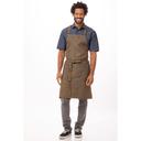 Chef Works Blue Taupe Boulder Bib Apron, 34 inch Long x 30 inch Wide