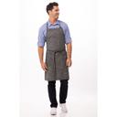 Chef Works Black Steel Grey Corvallis Bib Apron, 34 inch Long x 30 inch Wide
