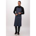 Chef Works Blue Brio Chefs Bib Apron for Unisex, 40.2 inch Long x 43.1 inch Wide