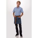 Chef Works Medium Blue Berkeley Half Bistro Snap Apron for Unisex, 17.9 inch Long x 28 inch Wide