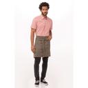 Chef Works Earth Brown Dorset Half Bistro Apron, 19 inch Long x 31 inch Wide