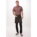 Chef Works Brown Black Boulder Half Bistro Apron, 18 inch Long x 31 inch Wide