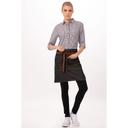 Chef Works Black Memphis Half Bistro Apron, 19 inch Long x 28.5 inch Wide