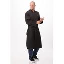 Chef Works Black Tapered Chef Apron, 32 inch Long x 21 inch Wide