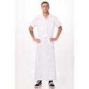 Chef Works White Full Length Chef Apron, 40 inch Long x 39 inch Wide