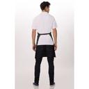 Chef Works Black with Chalk Stripe Bib Apron, 34.25 inch Long x 27 inch Wide