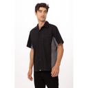 Chef Works Black Grey Mesh Large Classic Fit Universal Contrast Shirt for Men