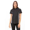 Chef Works Black Grey Mesh Small Slim Fit Universal Contrast Shirt for Women