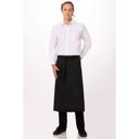 Chef Works Black Bistro Apron, 32 inch Long x 27.5 inch Wide