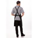 Chef Works Black Cross-Back Bib Apron, 35.5 inch Long x 31 inch Wide