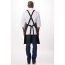 Chef Works Black with White Pinstripe Cross-Back Bib Apron, 35.5 inch Long x 31 inch Wide