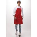 Chef Works Red Butcher Apron, 34 inch Long x 24 inch Wide