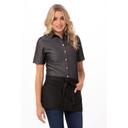 Chef Works Black Reversible Waist Apron, 11.75 inch Long x 21 inch Wide