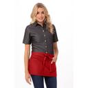 Chef Works Red Reversible Waist Apron, 11.75 inch Long x 21 inch Wide