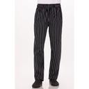 Chef Works Black with Chalk Stripe Classic Fit Large Designer Baggy Chef Pant for Unisex