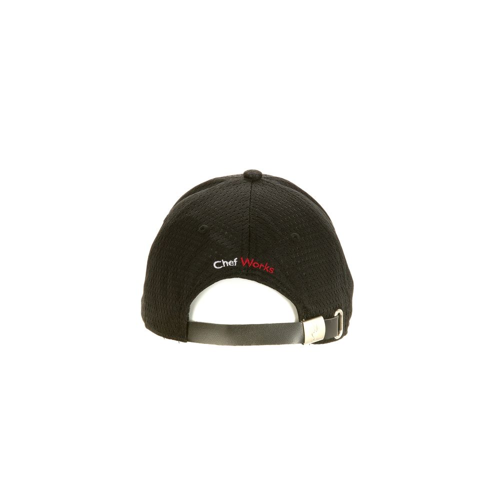 Chef Works Black Cool Vent Chef Works Logo Baseball Cap