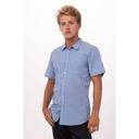 Chef Works Blue 4XL Modern Gingham Short Sleeve Dress Shirt for Men