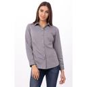 Chef Works Grey Large Classic Fit Modern Chambray Dress Shirt for Women
