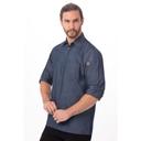 Chef Works Indigo Blue Small Modern Fit Detroit Long Sleeve Denim Shirt for Men