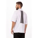 Chef Works White with Grey Contrast Small Classic Fit Valais V-Series Chef Coat for Unisex
