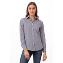 Chef Works Dark Navy and White Check Large Classic Fit Gingham Dress Shirt for Women