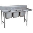 Standard 930 Series Stainless Steel Regaline Sink with 3 Compartment, Right Drain Board.Overall Length 89 inch.