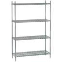 Chrome Wire Shelving Combo Unit Size 24 x 48 x 74 inch - Includes 4 Shelves and 4 - 74 inch Posts -- 1 set each.
