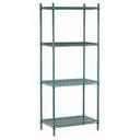 Green Epoxy Shelving Combo Unit Size 18 x 36 x 74 inch - Includes 4 Shelves and 4 - 74 inch Posts -- 1 set each.