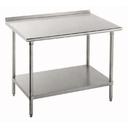 Stainless Steel Economy Work Table With Galvanized Leg and Adjustable Undershelf - 1 1/2 inch Splash, 24 x 36 inch.