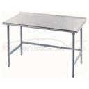 Standard Stainless Steel Work Table, 1 1/2 inch Rear Splash With Stainless Steel Legs, Open Base, 24 x 24.