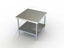 Aero 16 Gauge 430 Stainless NSF Mixer Stand with Adjustable Galvanized Undershelf, 30 x 30 x 31 inch.