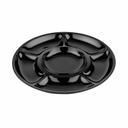 Black GET Enterprises inc Milano Melamine 6 Compartment Plate, 14 inch -- 12 per case