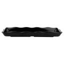Black GET Enterprises inc Bake and Brew Melamine Scallop Edged Rectangular Display Tray, 14 x 5.5 inch -- 6 per case