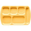 Bright Yellow GET Enterprises inc Melamine Right Handed 6 Compartment School Tray, 15.5 x 10 inch -- 12 per case.