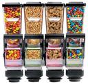 Server SlimLine Wall Mount Quad Dry Food and Candy Dispenser with Bracket, 1.4 Liter