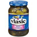 Vlassic Crunchy Pickles, Sweet Gherkin - 16 Ounce -- 12 per case.