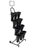 Mobile Merchandisers 12-Vase Floral Cart With Sign Frame and Vases