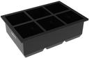 Krowne Silicone Matte Black 6 Compartment Ice Cube Mold for Ice Bin