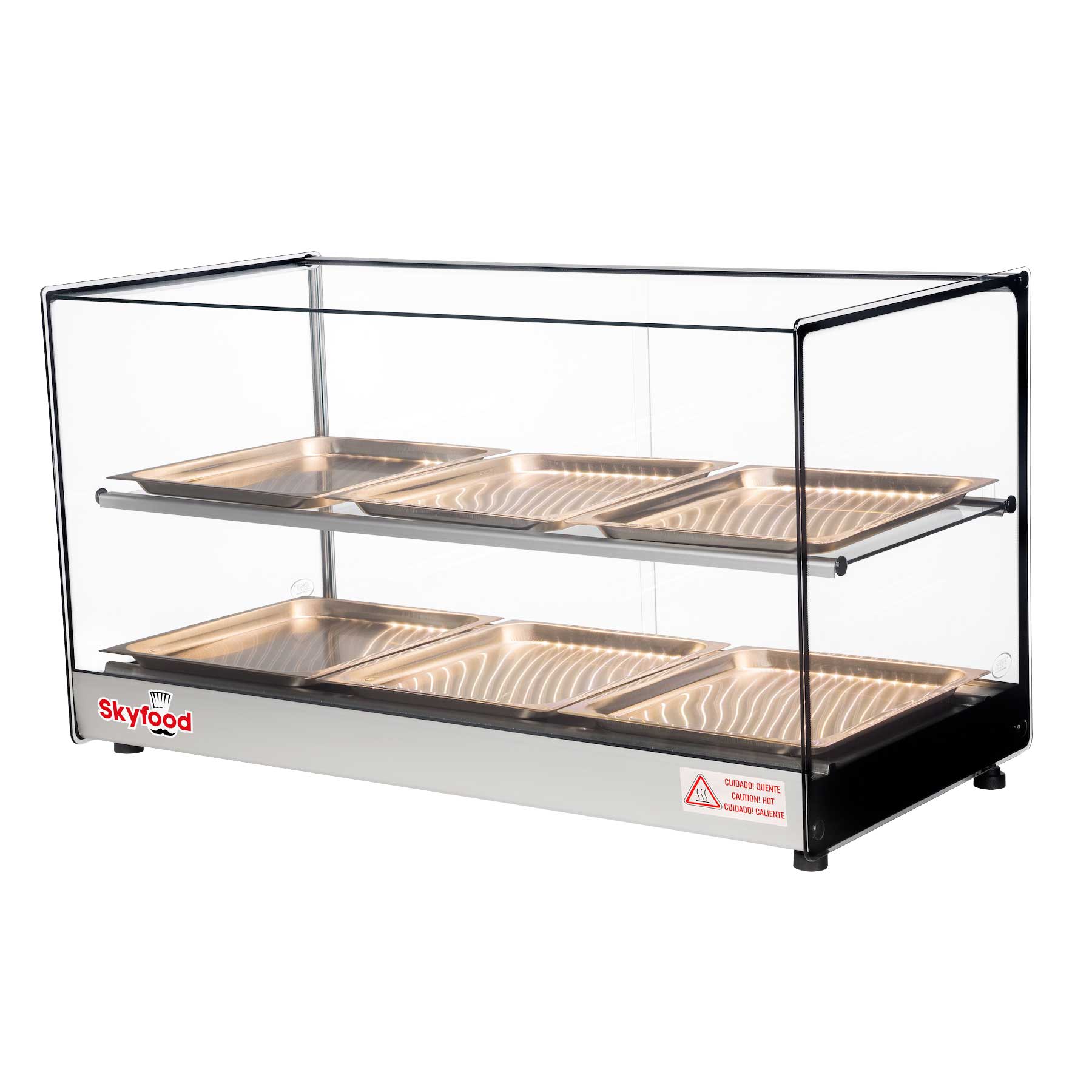 Skyfood Countertop Food Warmer Display Case with Two Shelves, 33 x 17 3/4 x 19 3/4 inch