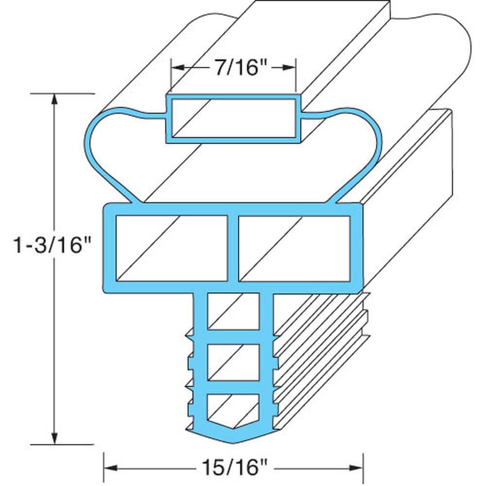 Randell RANIN GSK1015 4 Sided Magnetic Door Gasket, 22 3/4 inch x 24 3/4 inch